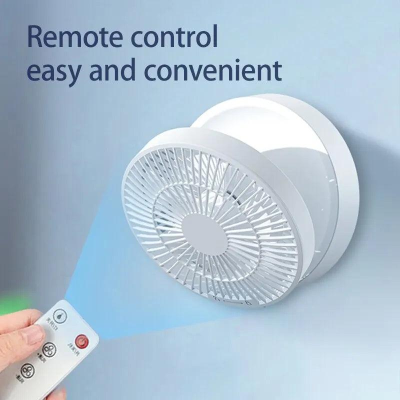 Ventilador Portátil Dobrável Recarregável USB com Controle Remoto - encontrare