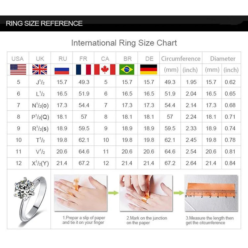 Anel feminino com cinco pedras de Moissanite/Zircônia cravejadas - encontrare