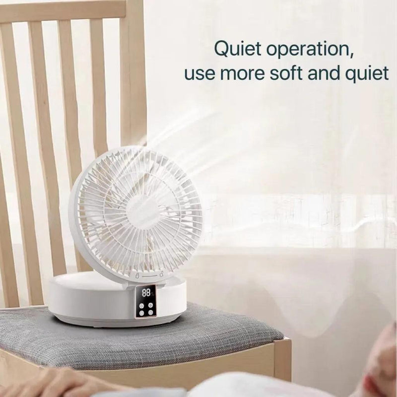 Ventilador Portátil Dobrável Recarregável USB com Controle Remoto - encontrare